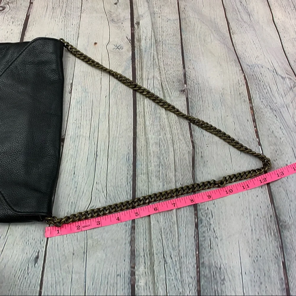 J. Crew Leather Envelope Chain Strap Clutch